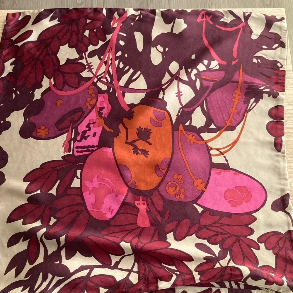 West Elm Decorative Silk Pillow Cover in Plum and Taupe Floral